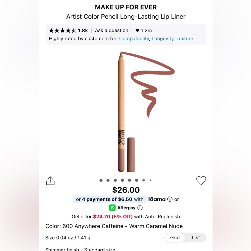 MAKEUP FOR EVER Anywhere Caffeine & Wherever Walnut Lip Liner NEW & SEALED